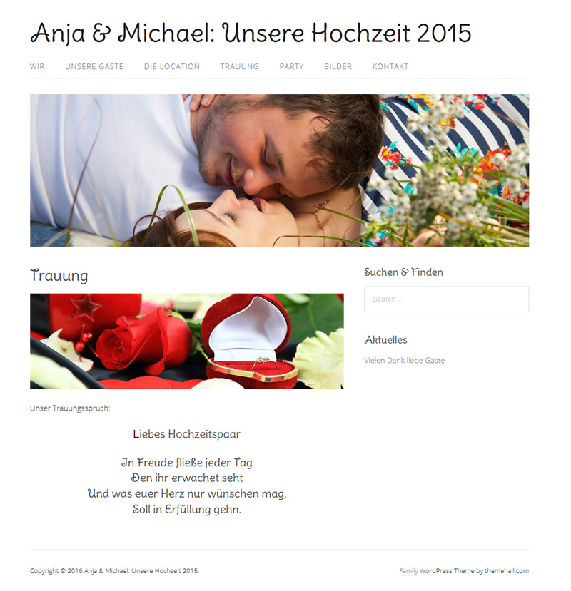 Projekt Hochzeit Anja & Michael